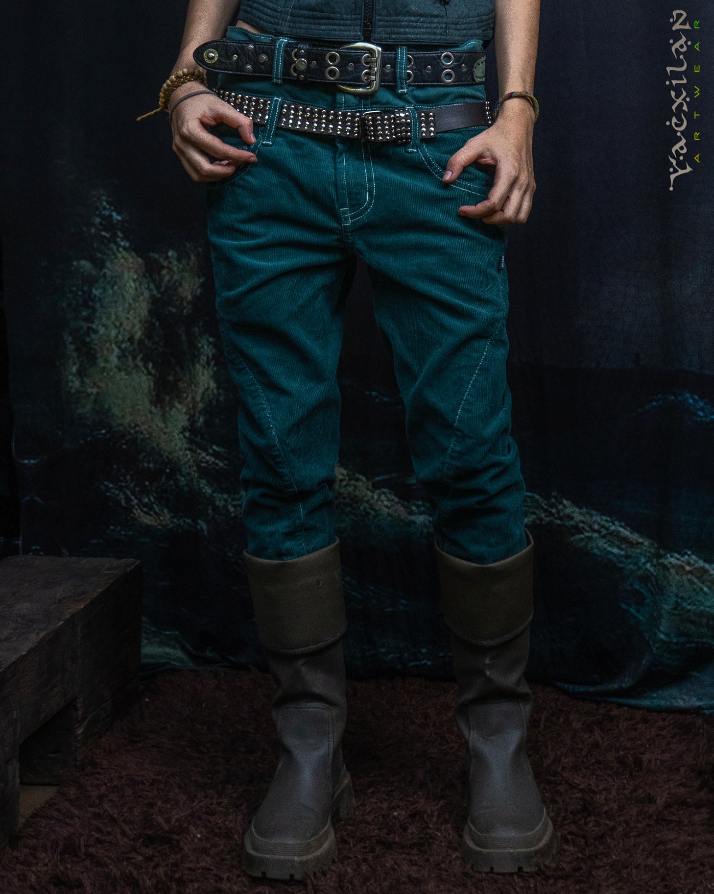Pants Woman / Double Decker Cotton Kodroi - BOTTLEGREEN